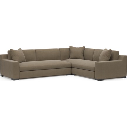 Ethan Foam Comfort 2-Piece Sectional with Left-Facing Sofa - Merrimac Brownstone