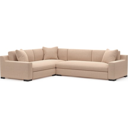 Ethan Foam Comfort Eco Performance 2Pc Sectional w/ Right-Facing Sofa - Broderick Flame