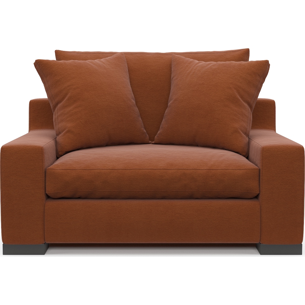 ethan orange chair and a half   