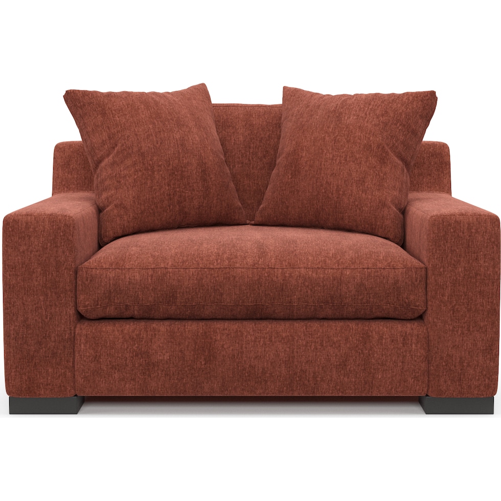 ethan orange chair and a half   