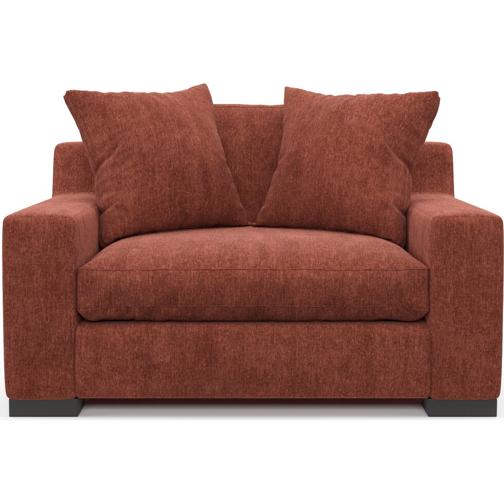 ethan orange chair and a half   