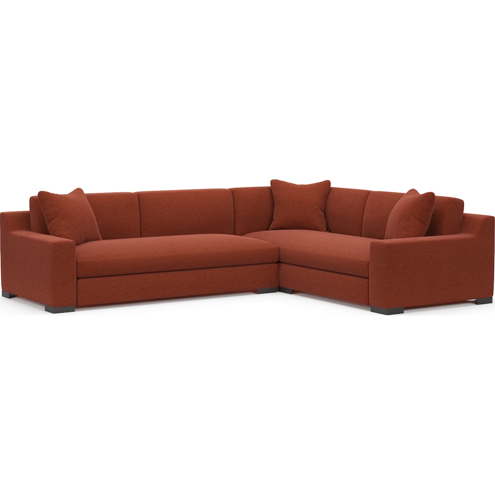 ethan red  pc sectional with left facing chaise   