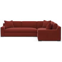 ethan red  pc sectional with left facing chaise   