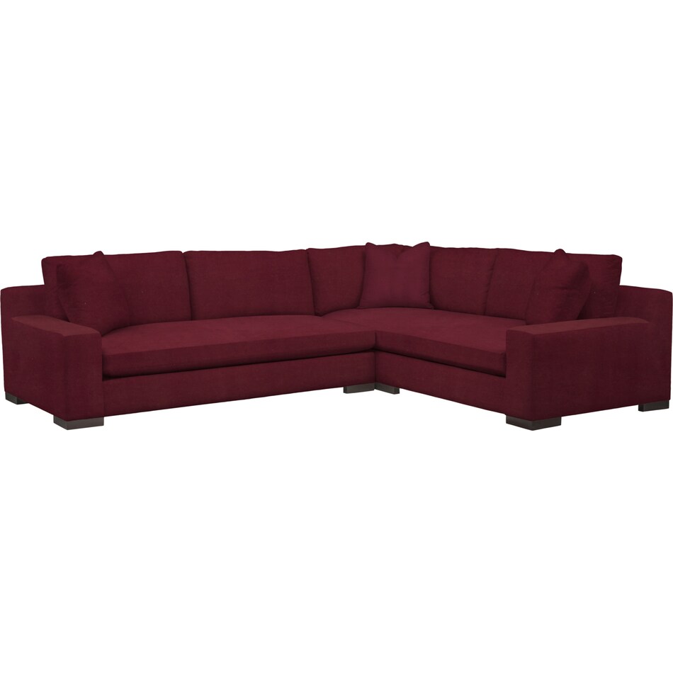 ethan red  pc sectional with left facing sofa   