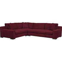 ethan red  pc sectional with right facing sofa   