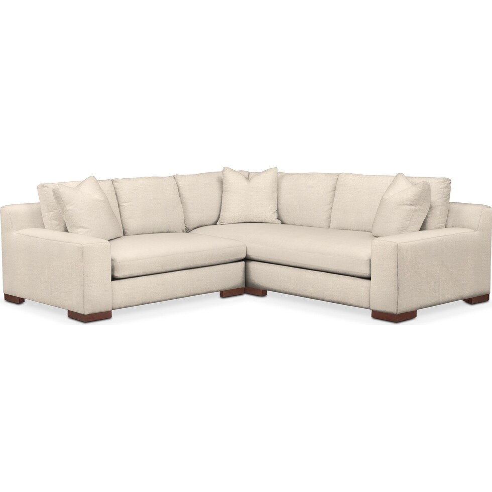 ethan white  pc sectional with left facing loveseat   