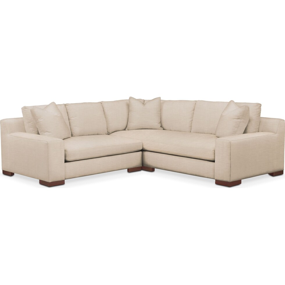 ethan white  pc sectional with left facing loveseat   