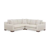 ethan white  pc sectional with right facing loveseat   
