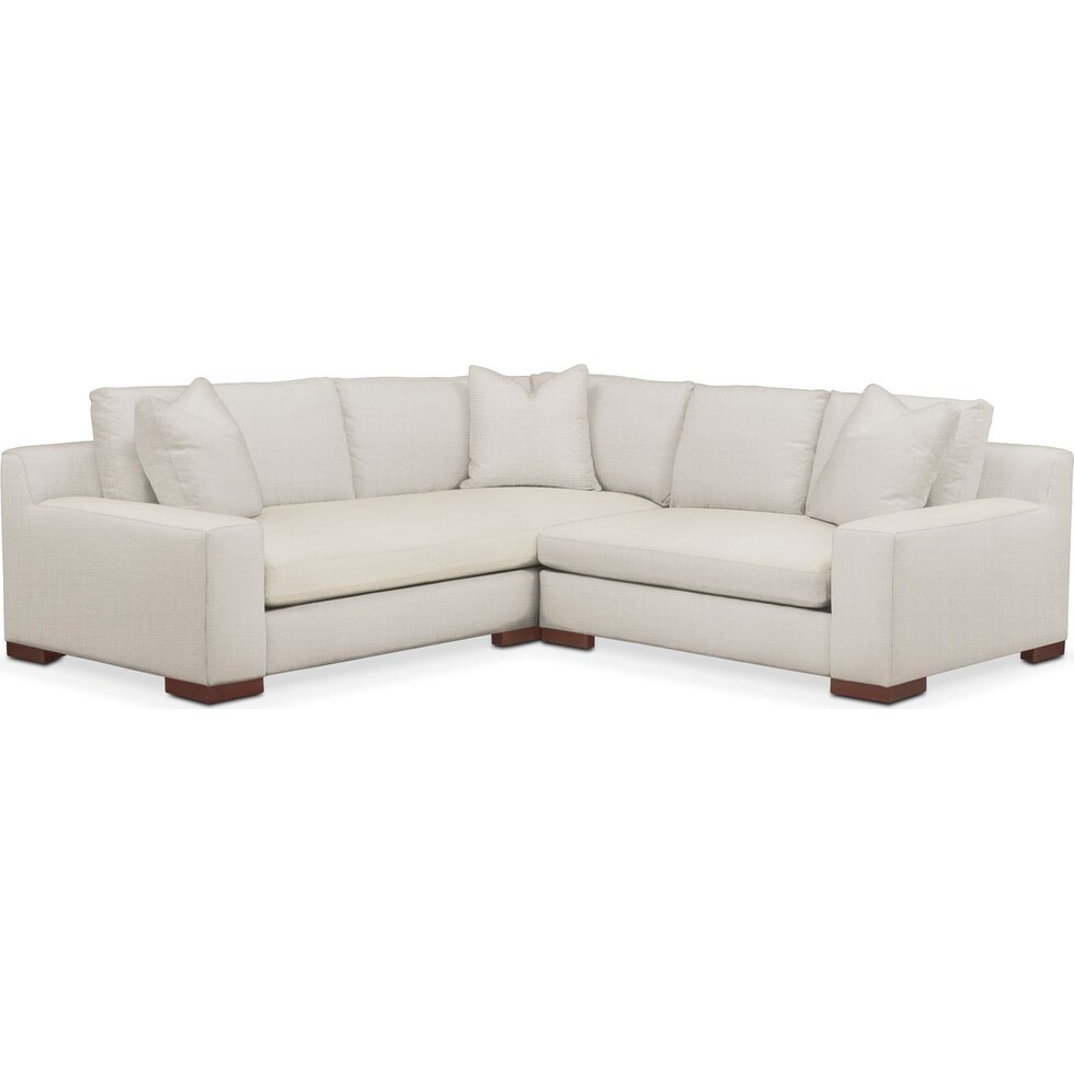 ethan white  pc sectional with right facing loveseat   