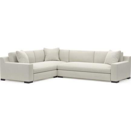 Ethan Foam Comfort 2-Piece Large Sectional with Right-Facing Sofa - Living Large White