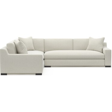 Ethan Foam Comfort 2 Piece Sectional with Right-Facing Sofa - Living Large White