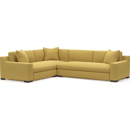 Ethan Foam Comfort Eco Performance 2Pc Sectional w/ Right-Facing Sofa - Broderick Saffron