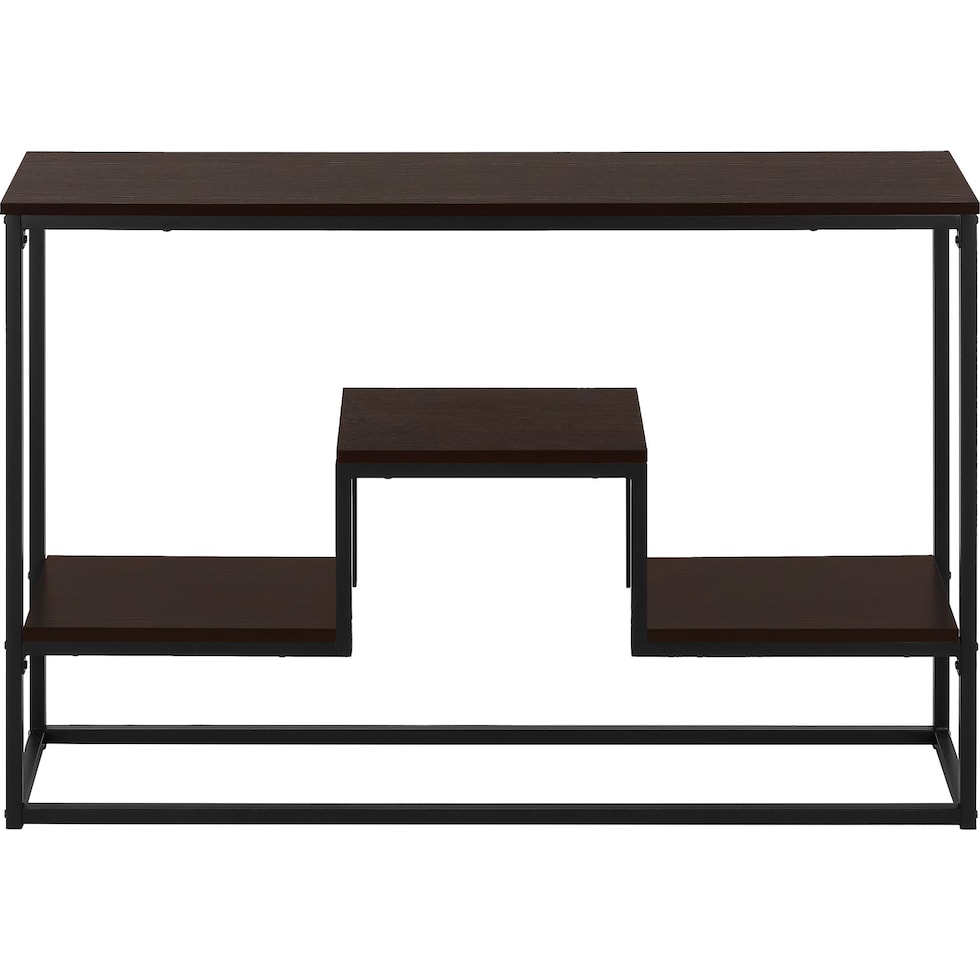 etta brown black console table   