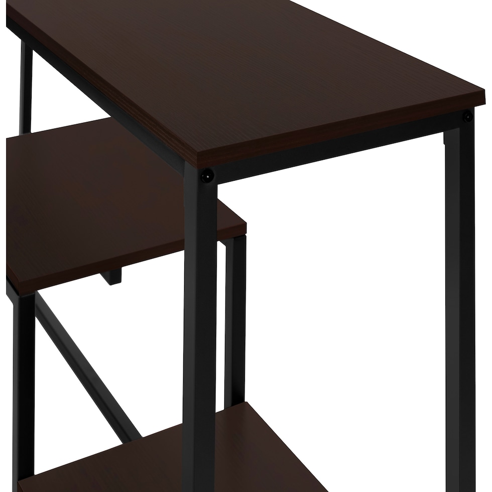 etta brown black console table   