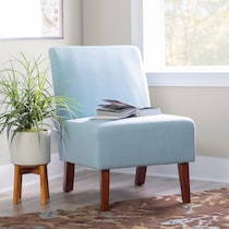 evangeline blue accent chair   