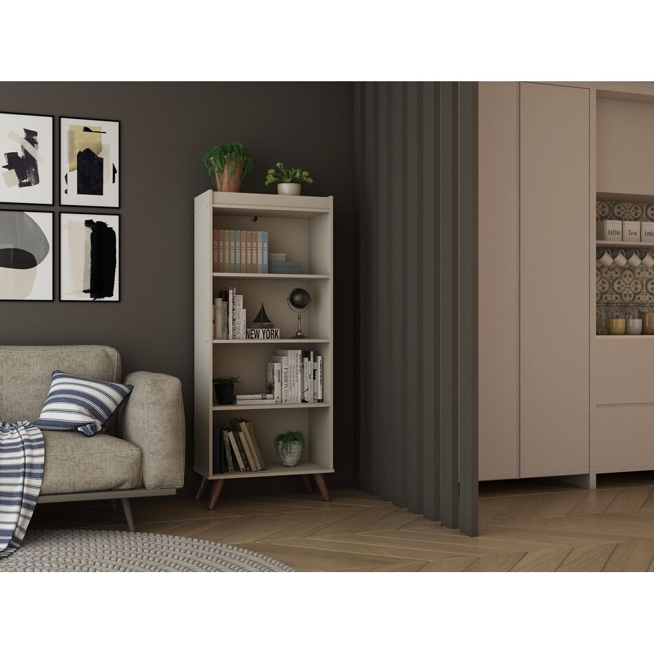 Evanston 4 Shelf Bookcase OffWhite Value City Furniture