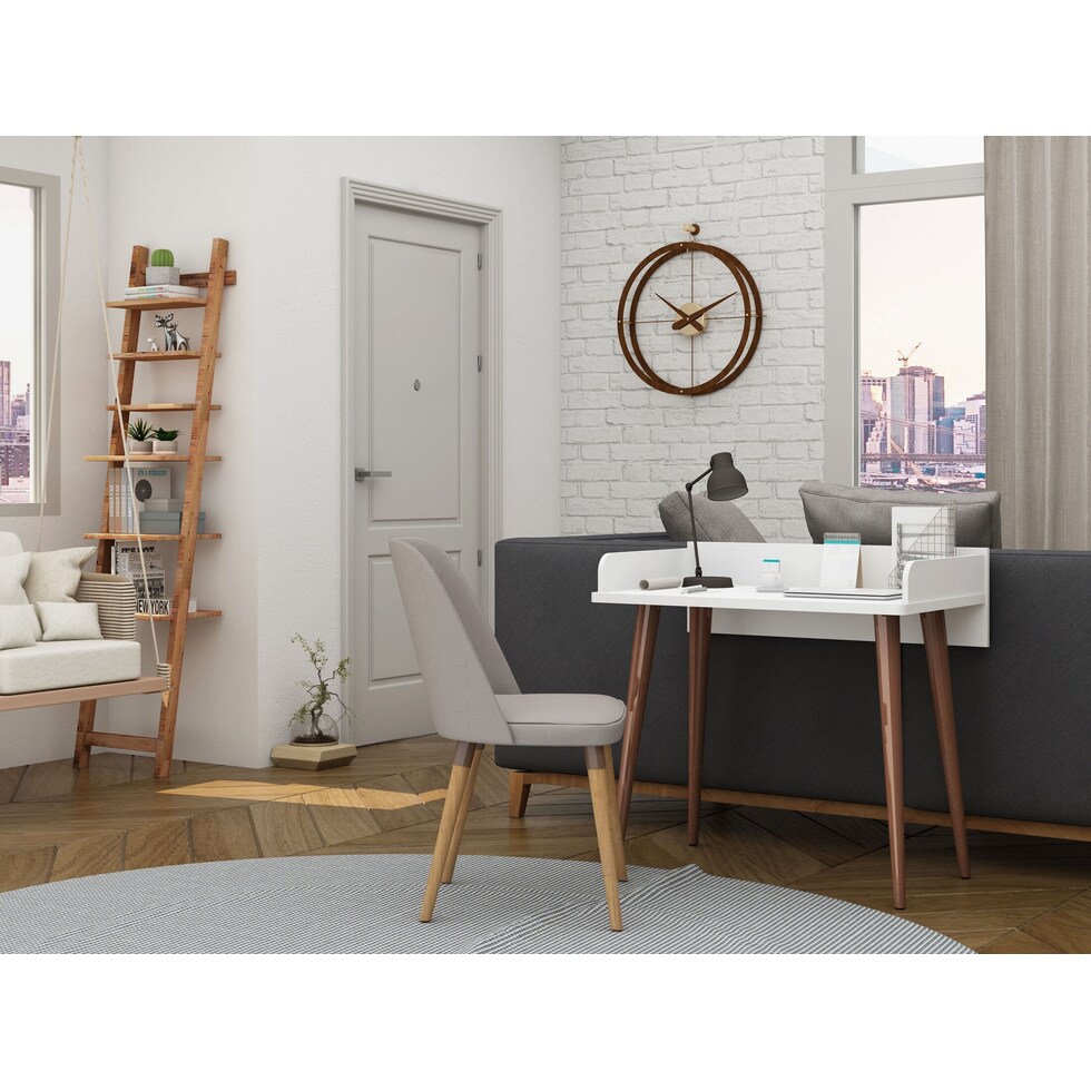 evanston white desk   