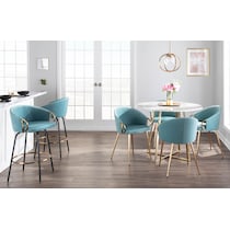 eve blue dining chair   