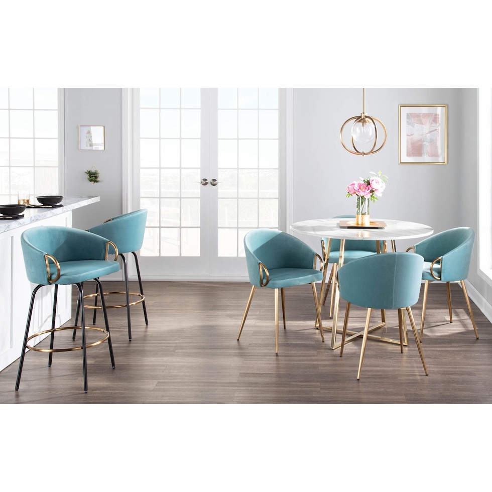 eve blue dining chair   