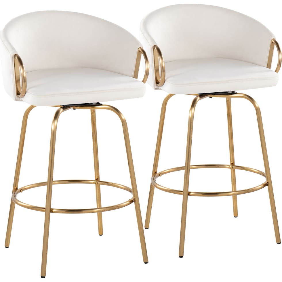 eve cream gold counter height stool   