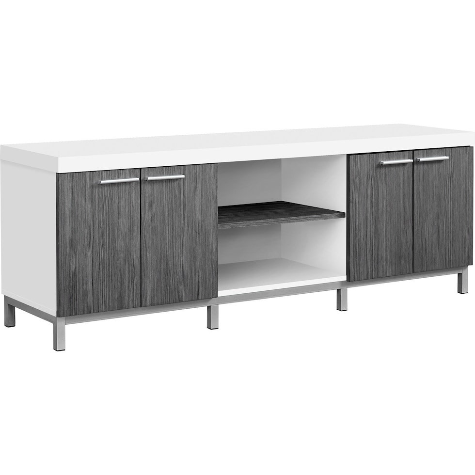 evelyn white gray tv stand   