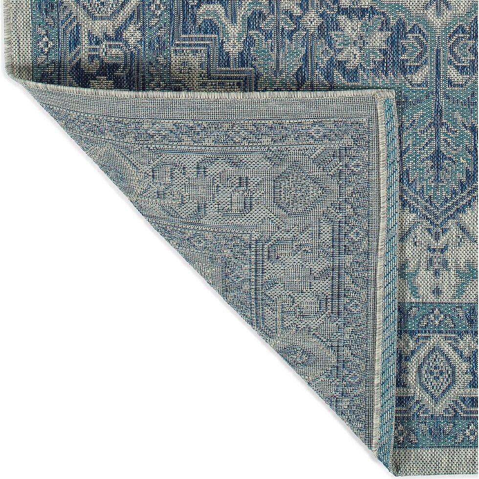 evora blue outdoor area rug   