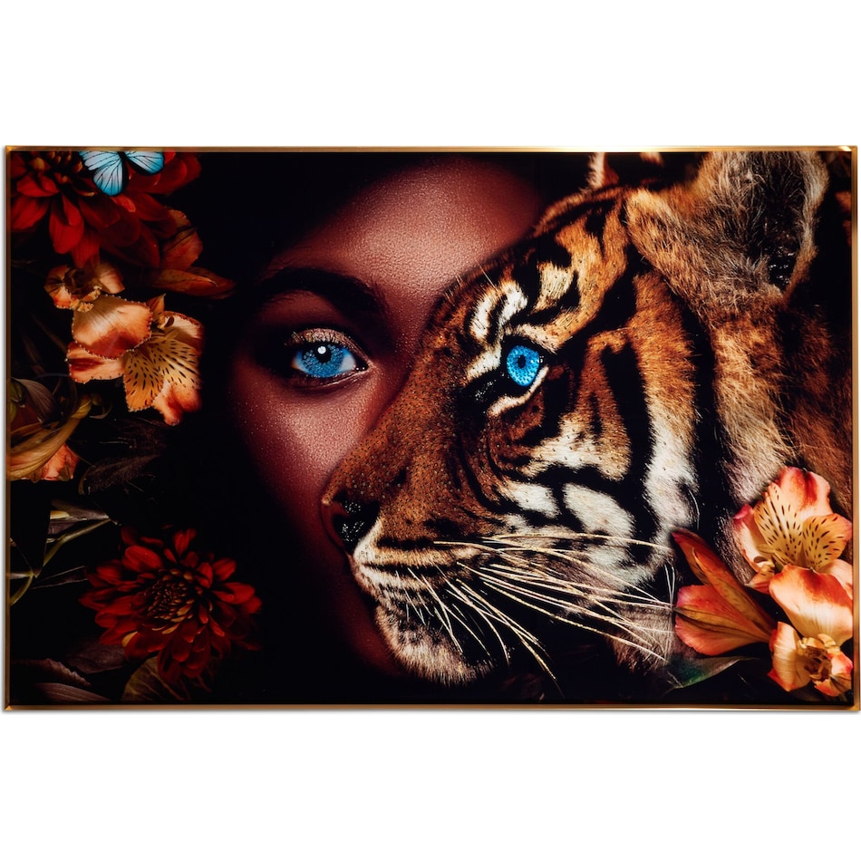 eye of the tiger multicolor wall art   