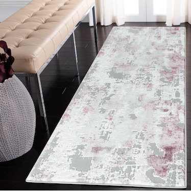 Ezra Area Rug - Gray/Pink