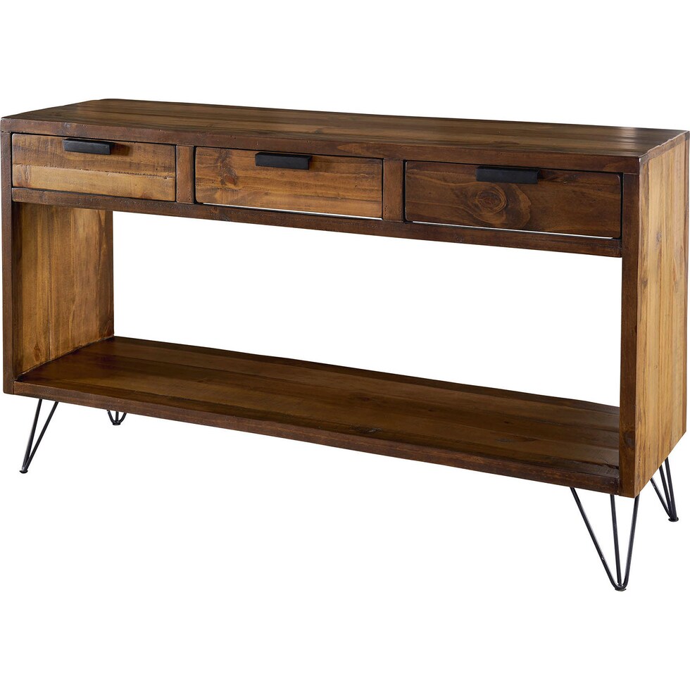 ezra light brown sofa table   