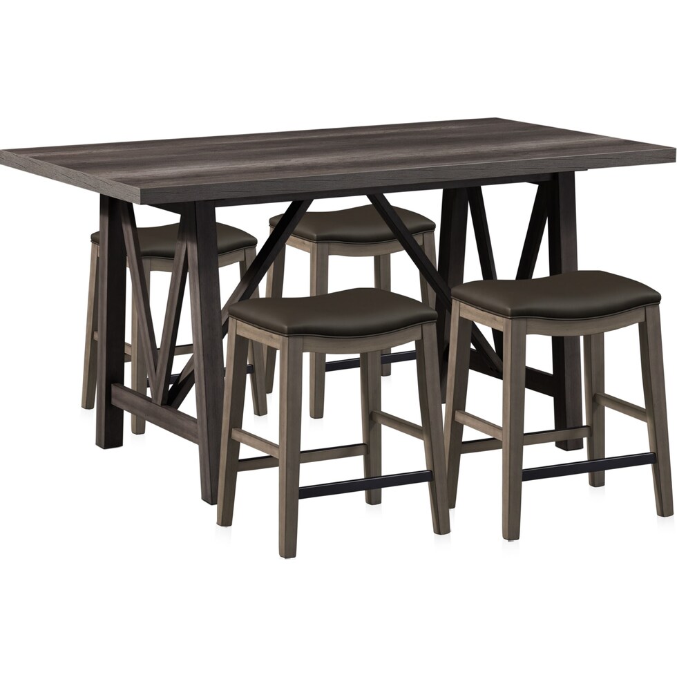 fairfield gray  pc counter height dining room   