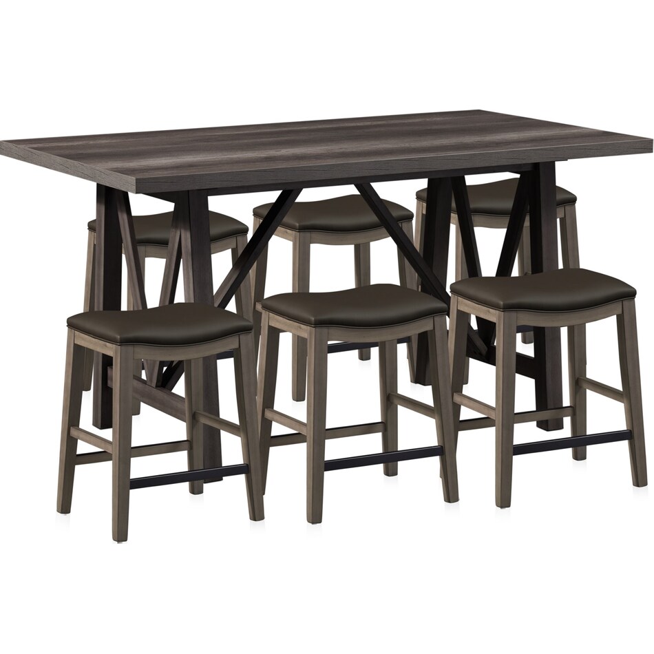 fairfield gray  pc counter height dining room   