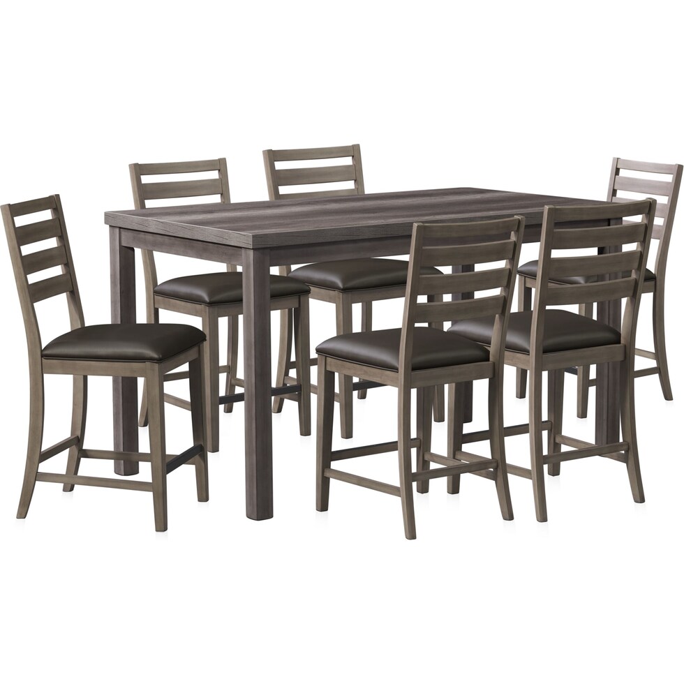 fairfield gray  pc counter height dining room   