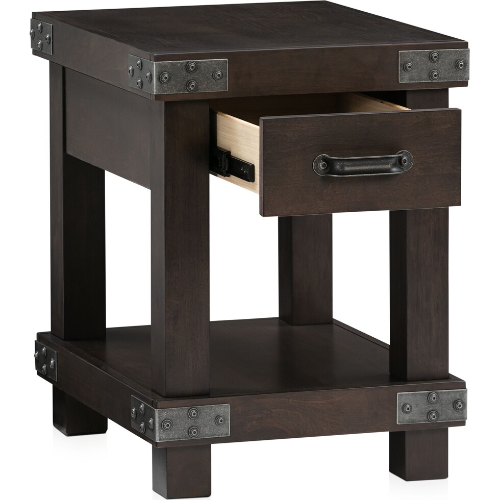 fairmont dark brown chairside table   