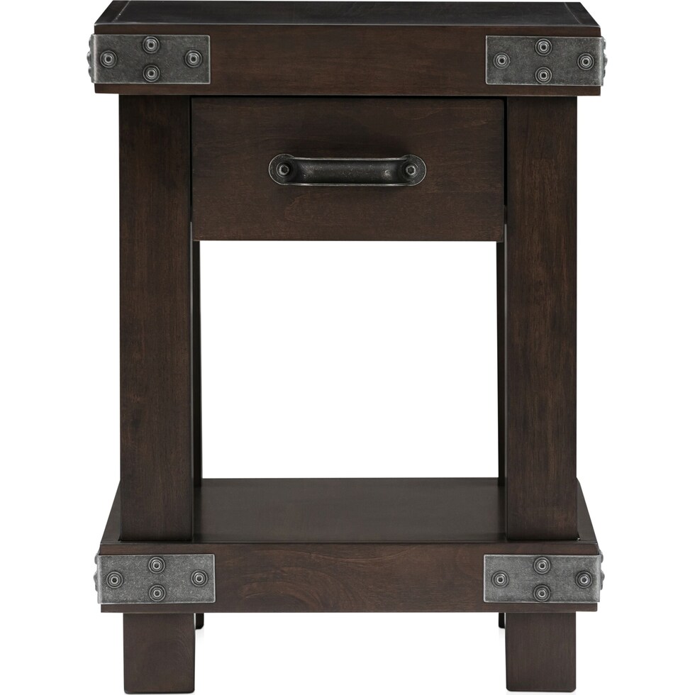 fairmont dark brown chairside table   