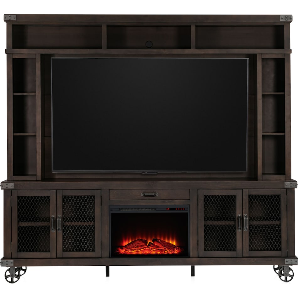 fairmont dark brown entertainment wall unit   