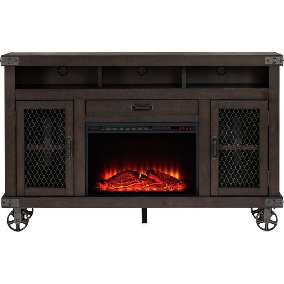 fairmont dark brown fireplace tv stand   