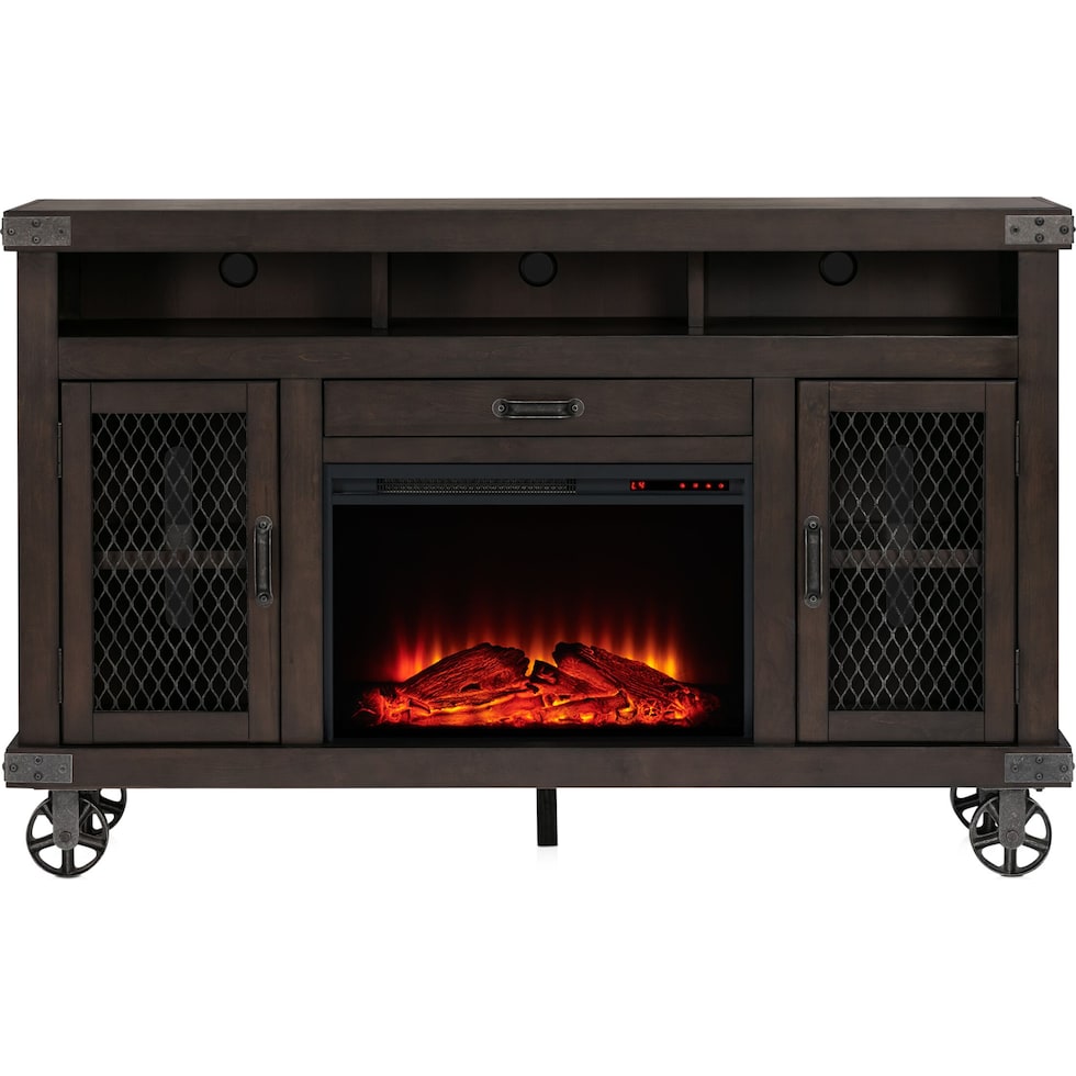 fairmont dark brown fireplace tv stand   