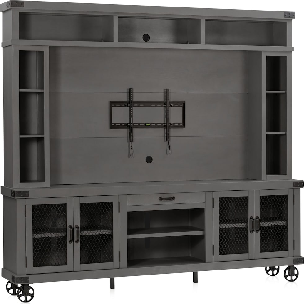 fairmont gray entertainment wall unit   