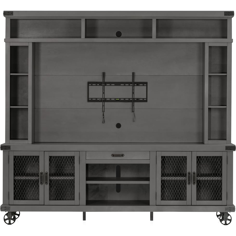 fairmont gray entertainment wall unit   