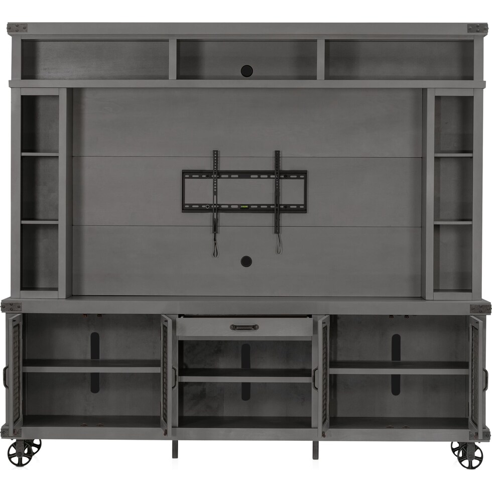 fairmont gray entertainment wall unit   