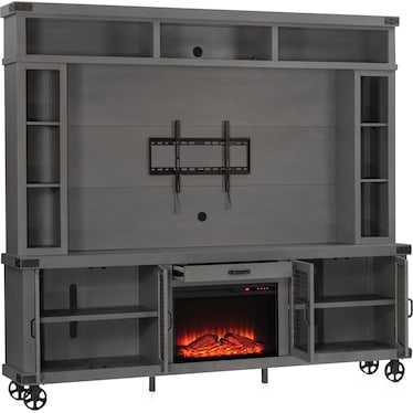 Fairmont Fireplace Entertainment Wall - Gray