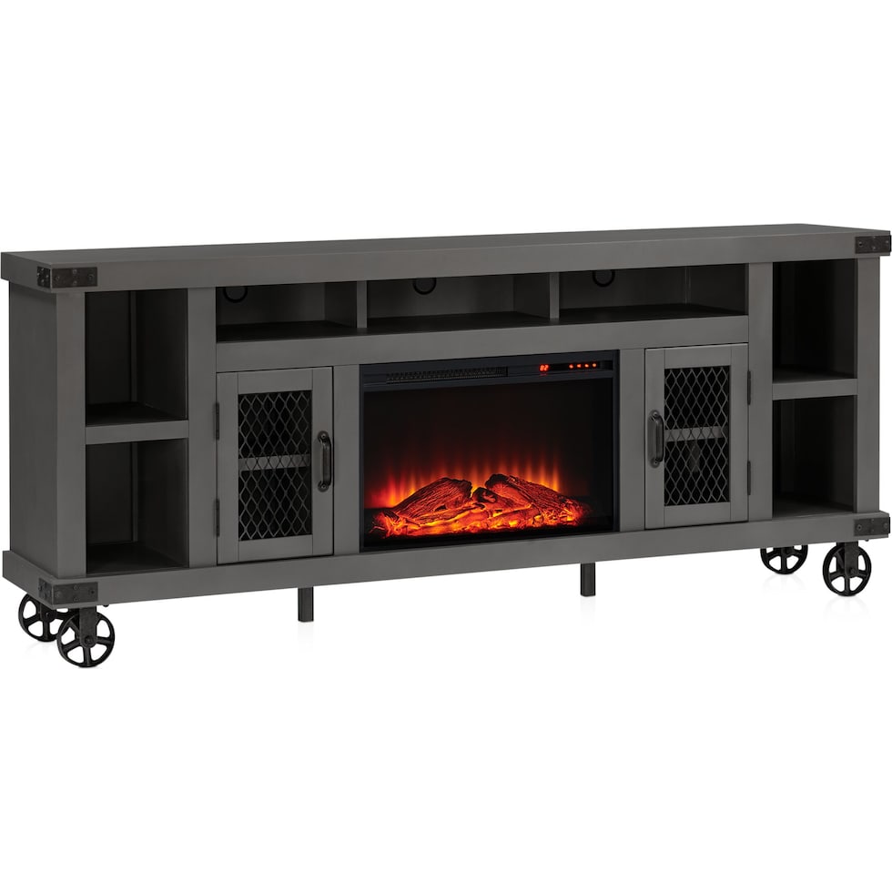 fairmont gray fireplace tv stand   