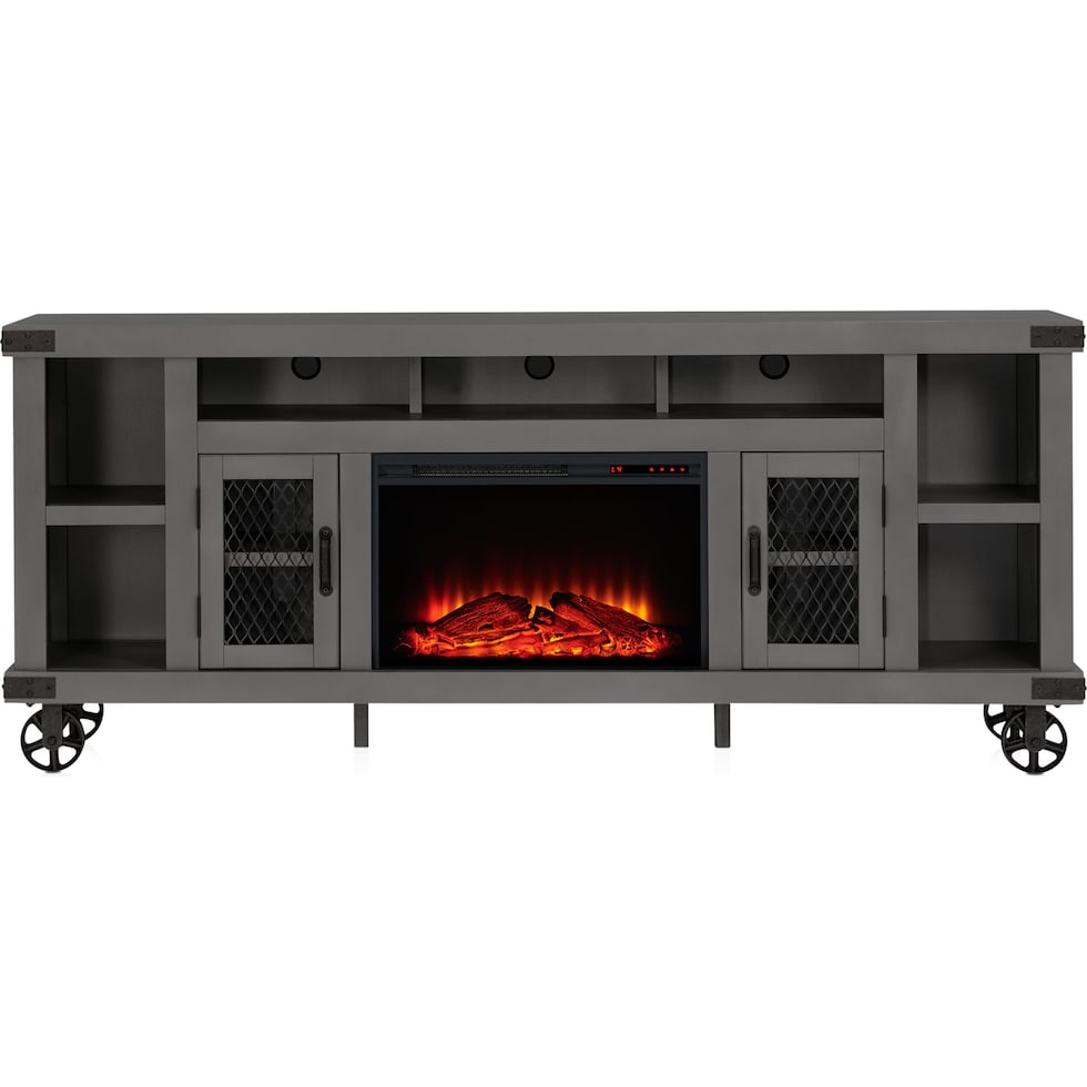 fairmont gray fireplace tv stand   