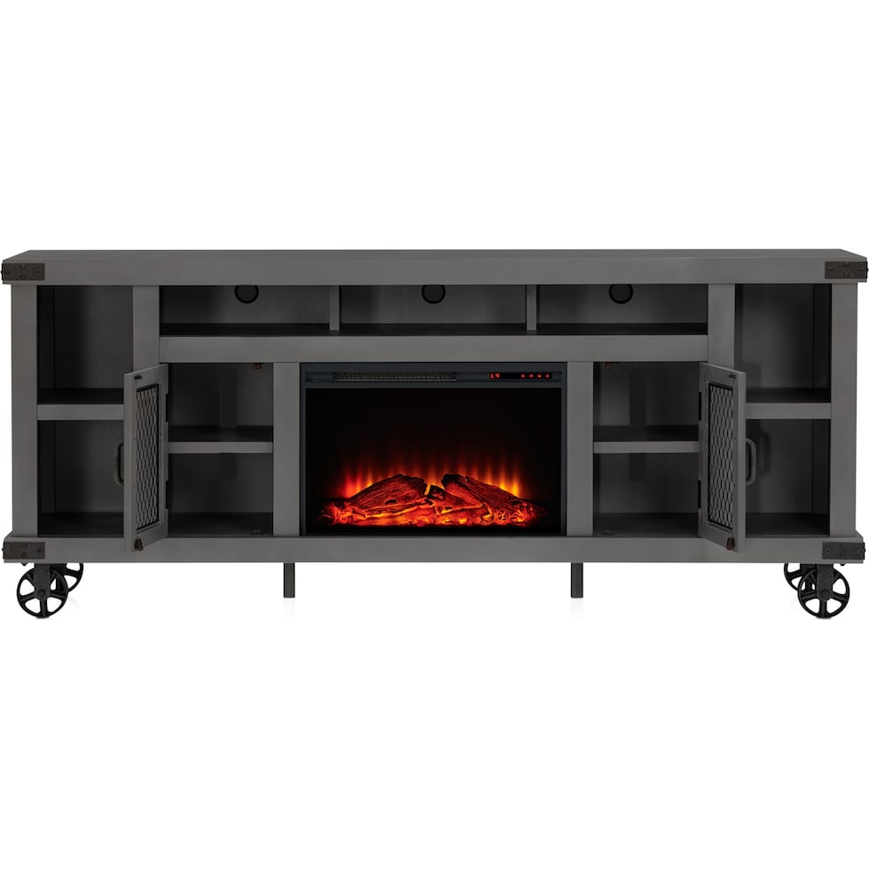 fairmont gray fireplace tv stand   