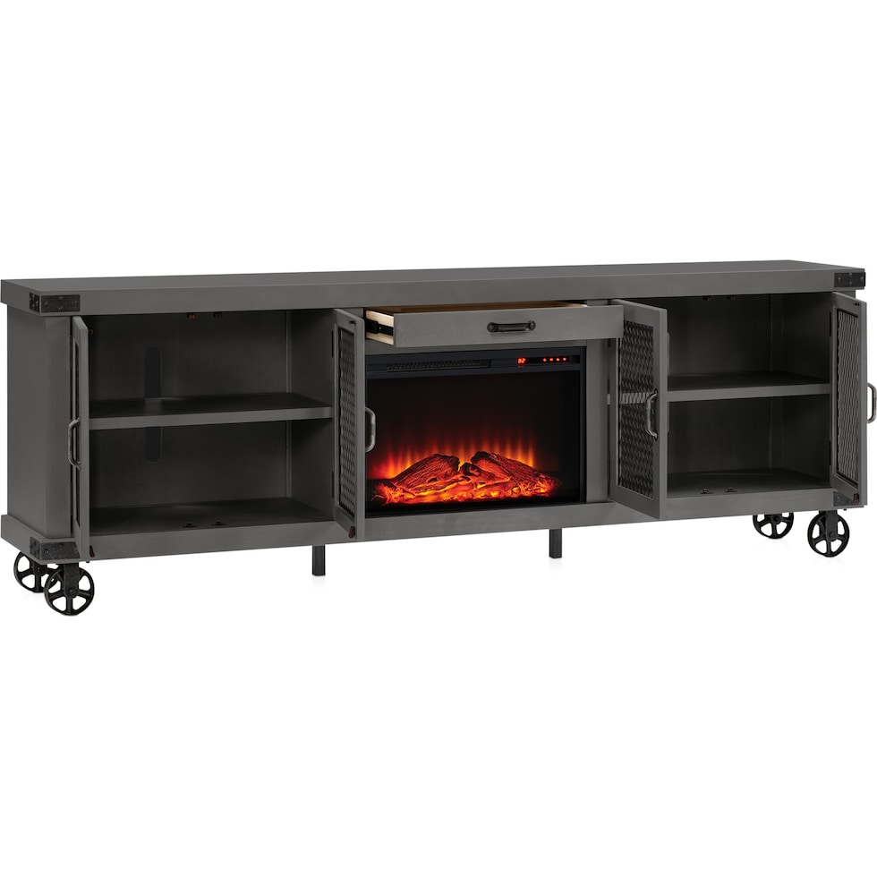 fairmont gray fireplace tv stand   