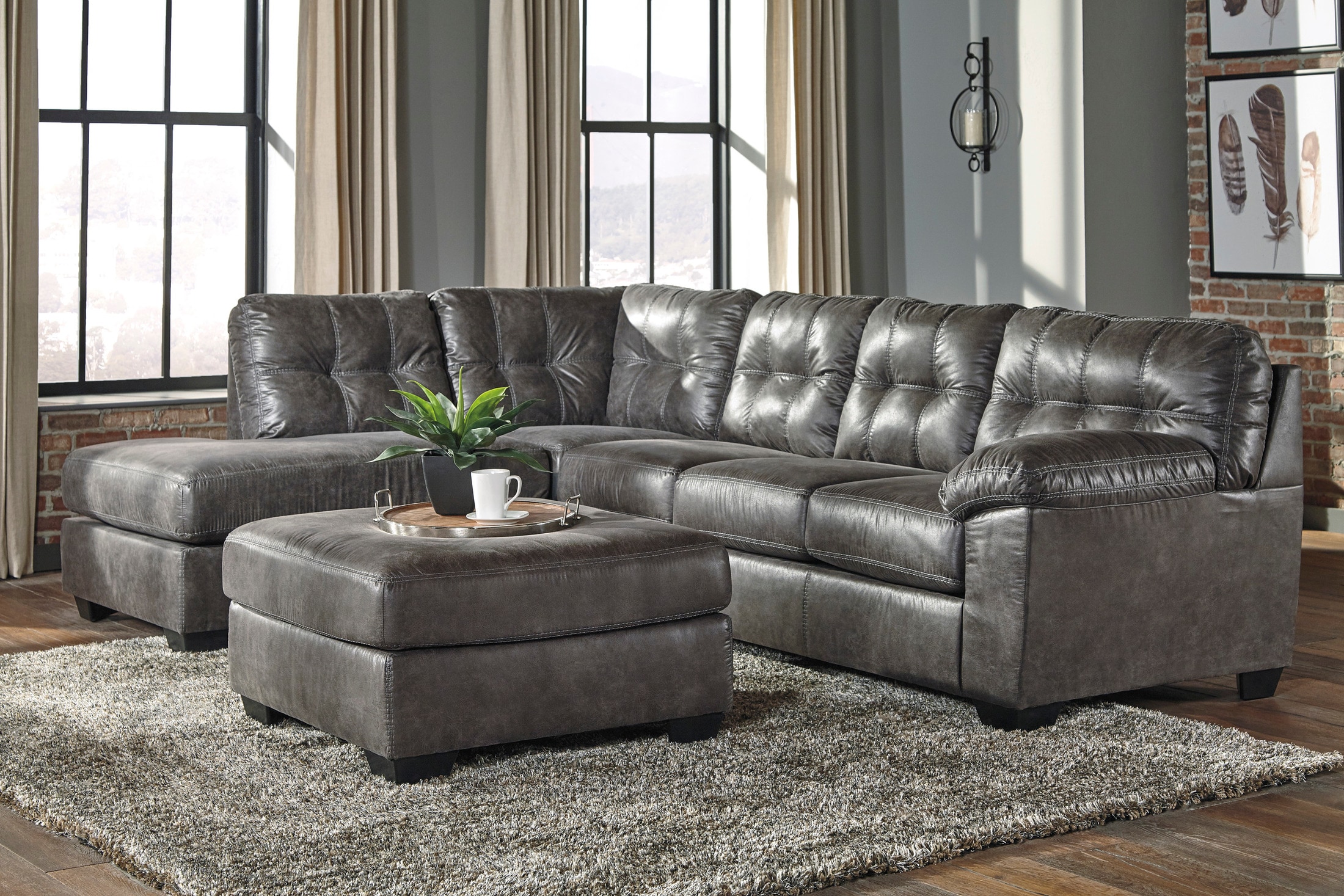 Signature Design by Ashley Fallston Sectional and Ottoman Value City Furniture