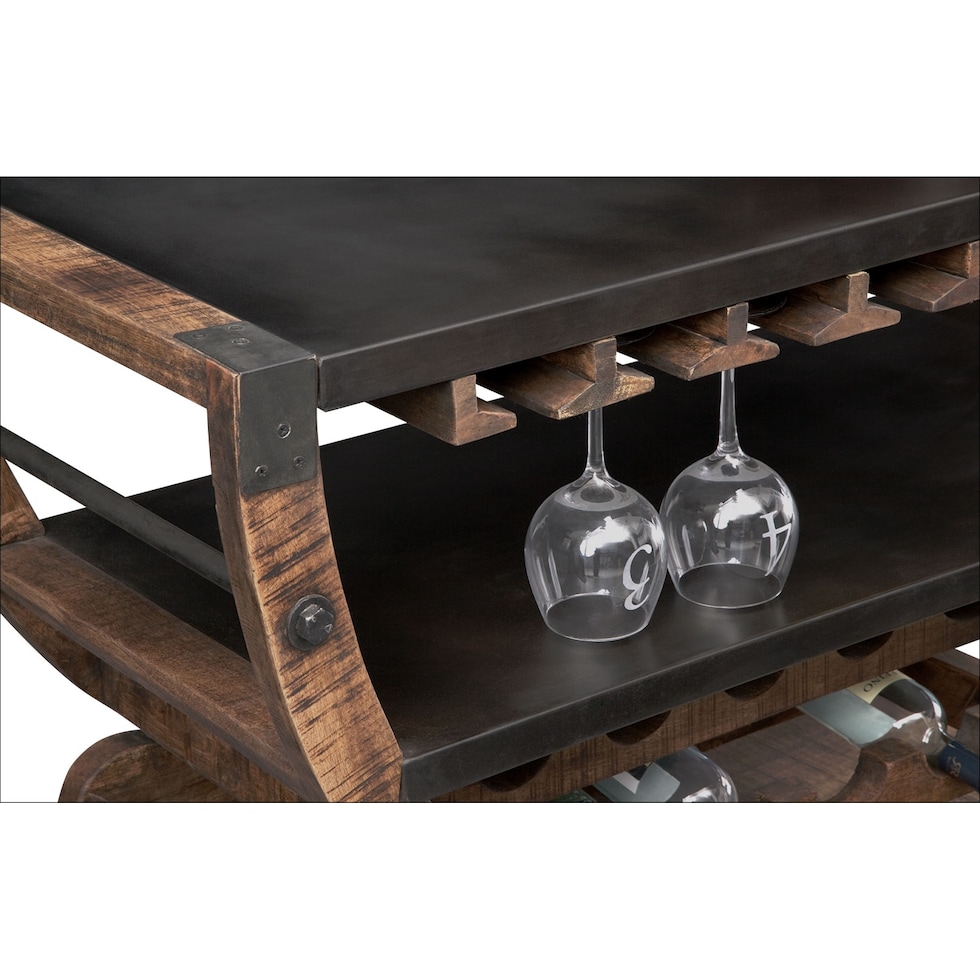 farrell brown bar cart   