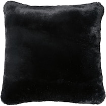 faux fur black accent pillow   
