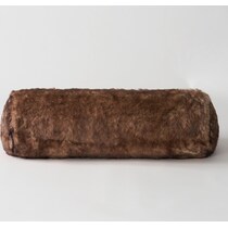 faux fur dark brown pillow   