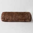 Faux Fur Bolster Pillow - Arctic Wolf